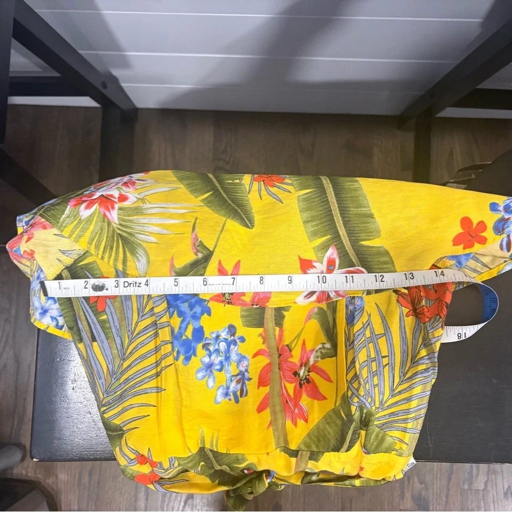 MILK & HONEY | Tropical Floral Yellow A-line Mini Dress | Women’s Size S - Picture 11 of 16